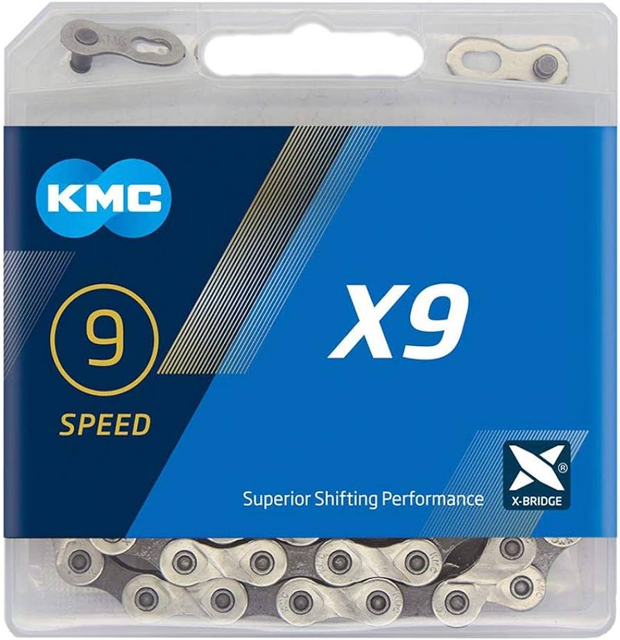 KMC X9 9 speed Silver/Grey 116 links