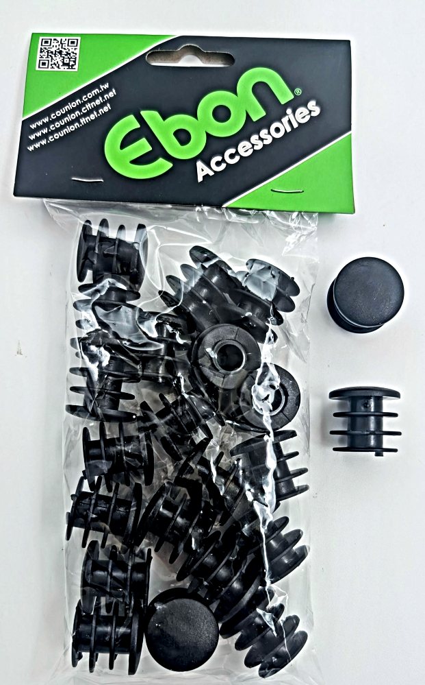 Plugs black plastic for handlebar
