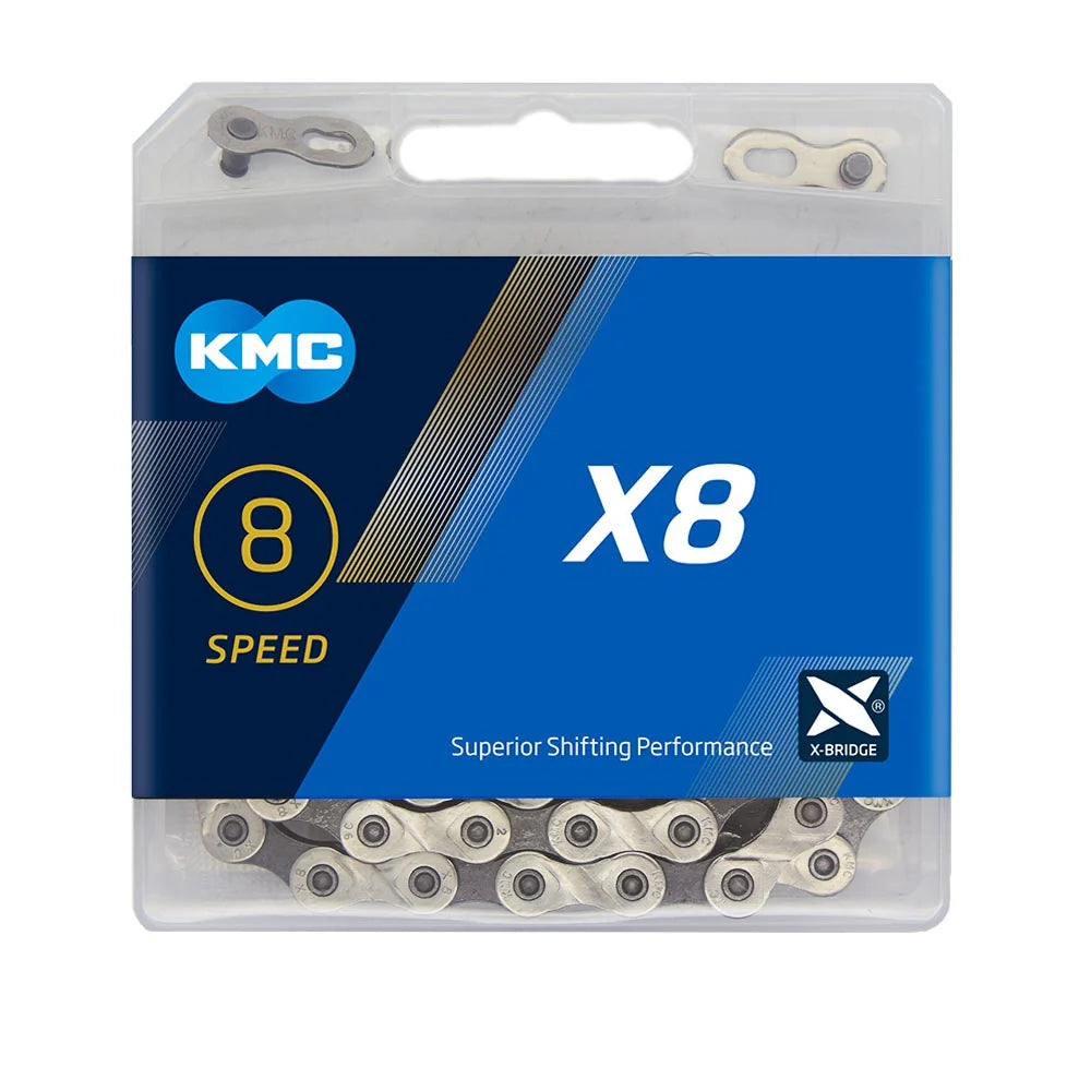 KMC X8 chain 8 speed silver/grey 116 links